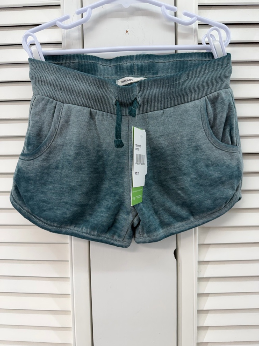 Threads 4 thought size 5 Teal Knit Drawstring Shorts nwt